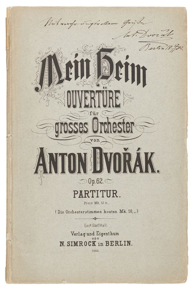Lot 595 Antonín Dvořák Signed 1882 ‘My Home’ Overture Music Booklet (First Edition)