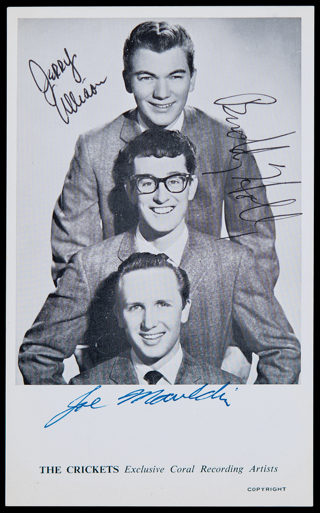 Lot 642 Buddy Holly and The Crickets Signed Coral Records Promo Card