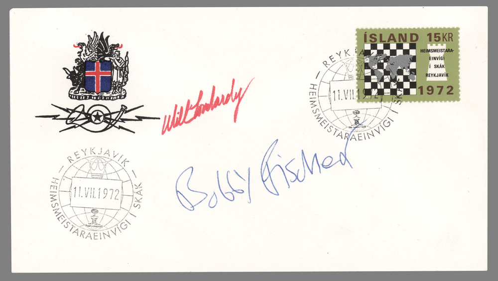 Lot 809 Bobby Fischer and William Lombardy Signed Cover - World Chess Championship 1972