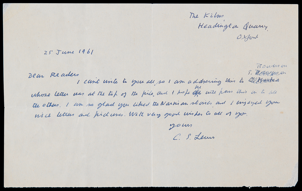 Lot 579 C. S. Lewis Autograph Letter Signed on 
