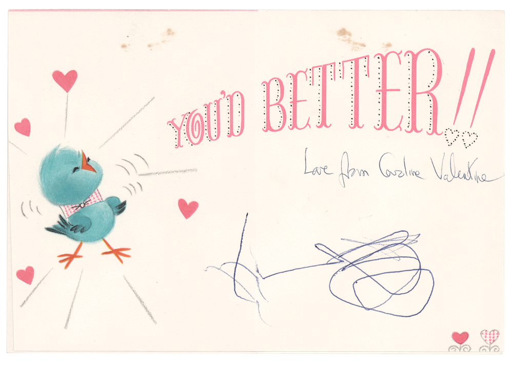 Lot 106 Jacqueline Kennedy and Caroline Kennedy Signed Valentine's Day Card to JFK's Cousin Ann Gargan