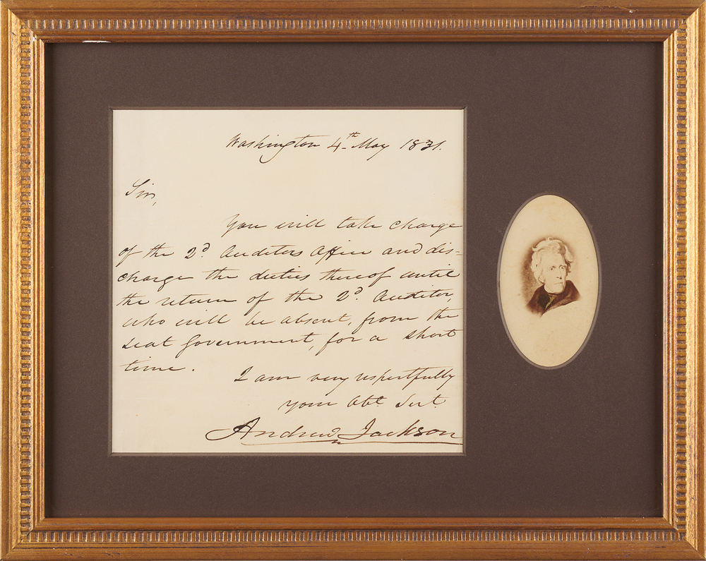 Lot 13 Andrew Jackson Autograph Letter Signed as President - Keeping His Administration Running Following the Petticoat Affair (1831)