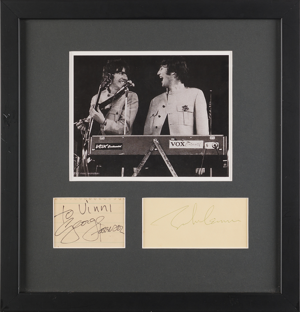 Lot 622 Beatles: John Lennon and George Harrison Signatures