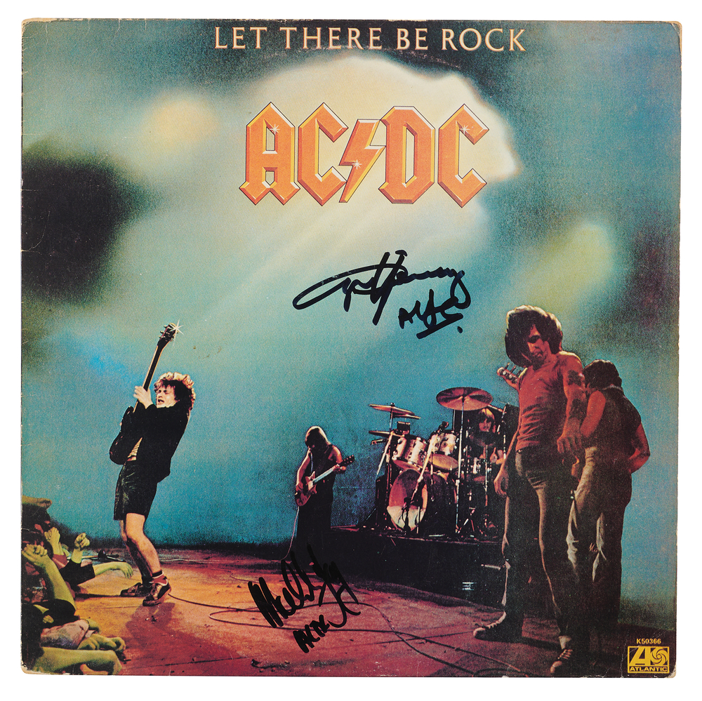 Lot 614 AC/DC: Angus and Malcolm Young Signed Album - Let There Be Rock