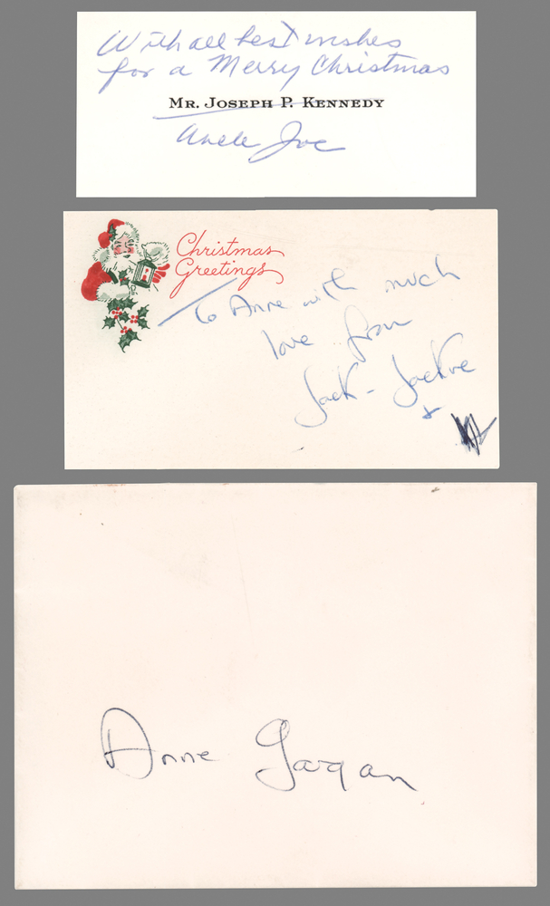 Lot 111 Jacqueline Kennedy and Joseph P. Kennedy (2) Signed Christmas Cards