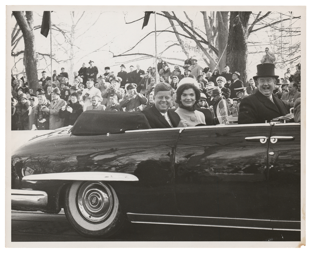 Lot 86 John and Jacqueline Kennedy Original 1961 Inaugural Parade Photograph