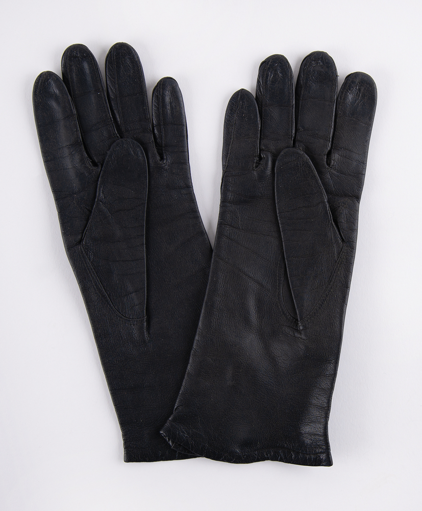 Lot 71 Jacqueline Kennedy's Personally-Owned Pair of Black Kid Leather Gloves