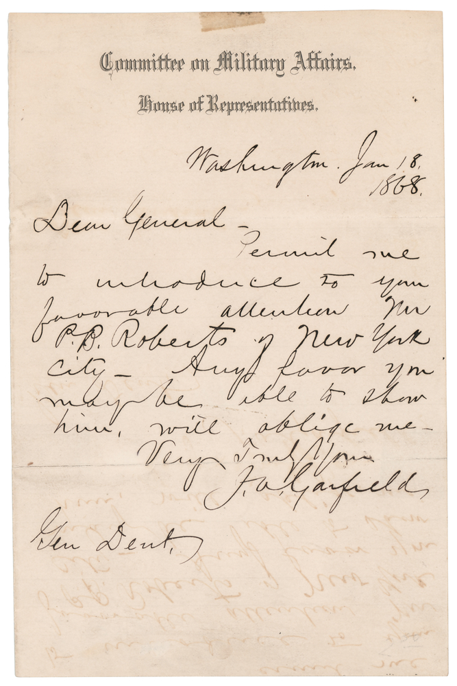 Lot 38 James A. Garfield Autograph Letter Signed