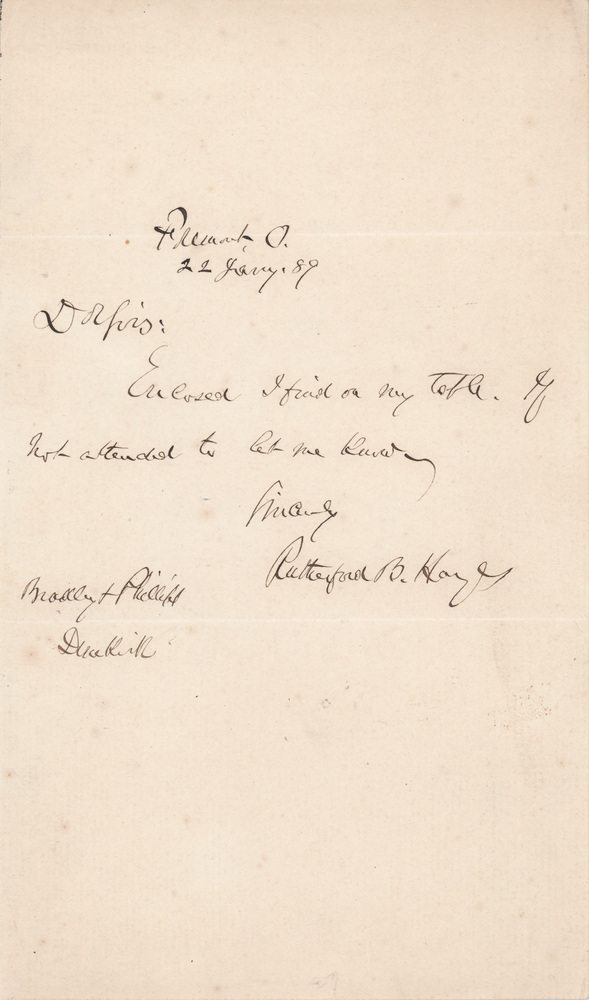 Lot 36 Rutherford B. Hayes Autograph Letter Signed