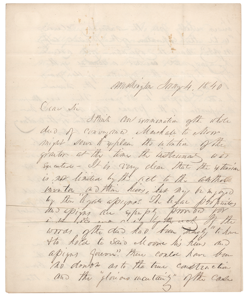 Lot 23 Franklin Pierce Autograph Letter Signed on a Copyright Case