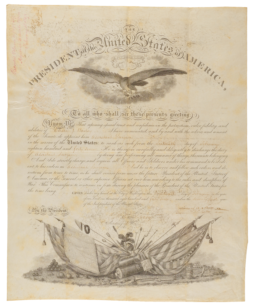 Lot 20 James K. Polk Document Signed as President, Appointing an Assistant Surgeon