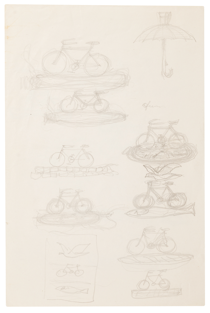 Lot 507 Rene Magritte Original Preliminary Sketches for 'Hegel's Holiday' and 'State of Grace'