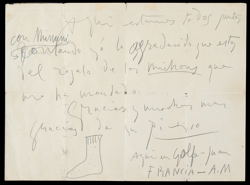 Lot 511 Pablo Picasso Autograph Letter Signed with Sketch