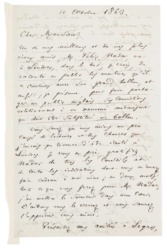 Lot 548 Charles Baudelaire Autograph Letter Signed to James McNeill Whistler: 
