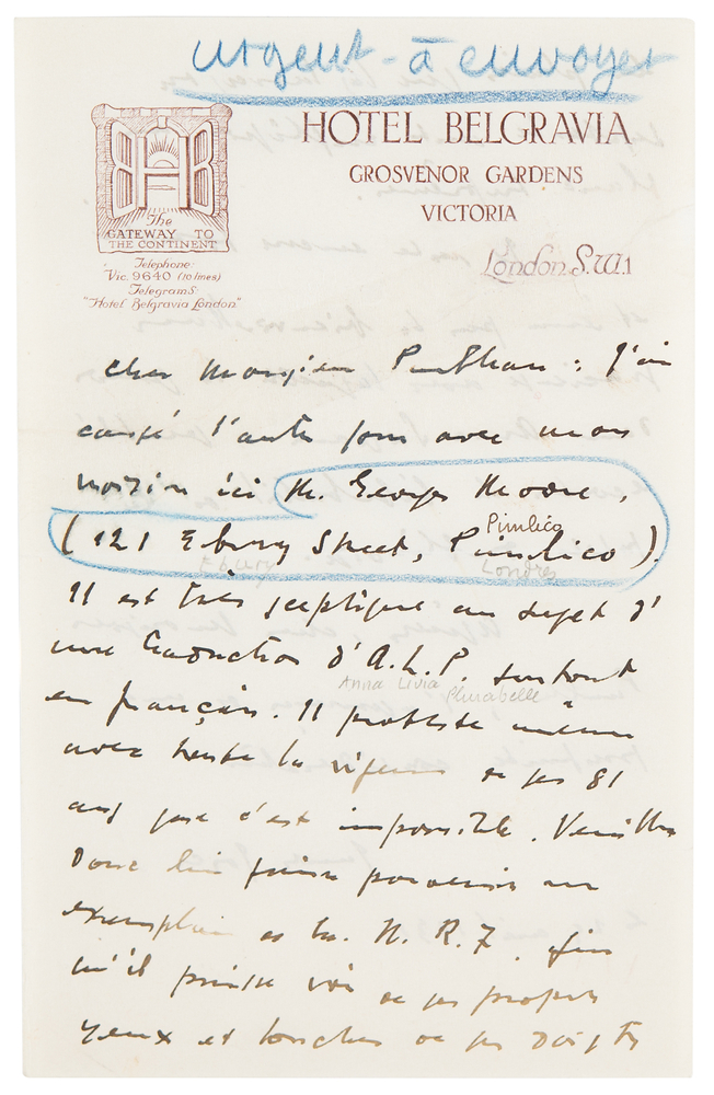 Lot 558 James Joyce Autograph Letter Signed on the 