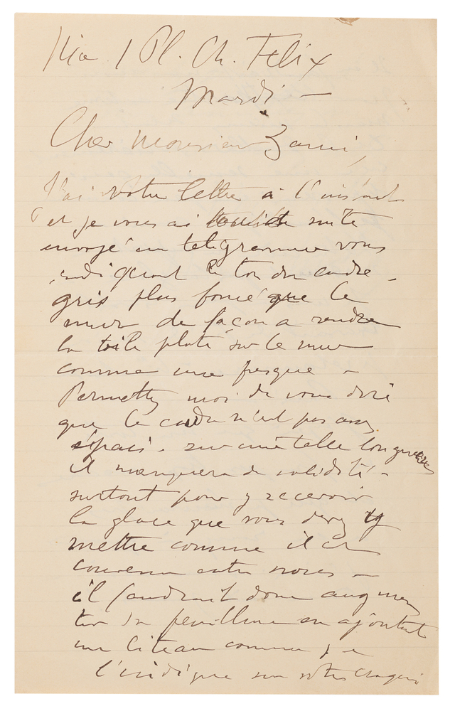 Lot 508 Henri Matisse Autograph Letter Signed, Typed Letter Signed, and Sketch to the Musée National d’Art Moderne: Designing the Perfect Display and Negotiating a Sculpture Acquisition