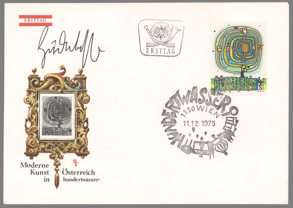 Lot 504 Friedensreich Hundertwasser Signed First Day Cover