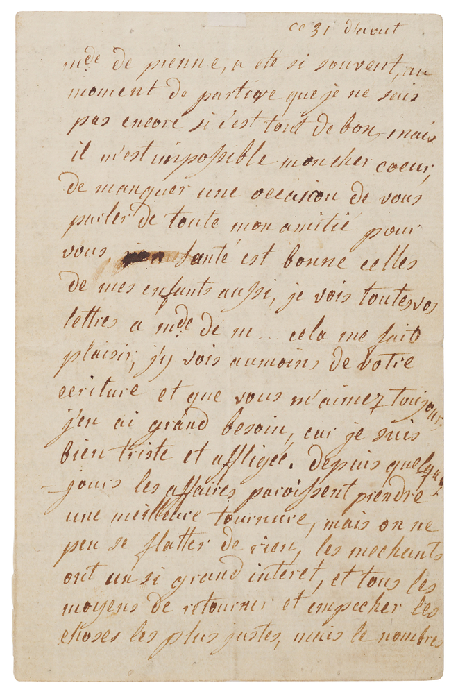 Lot 355 Marie Antoinette Handwritten Letter at the Outset of the French Revolution: 