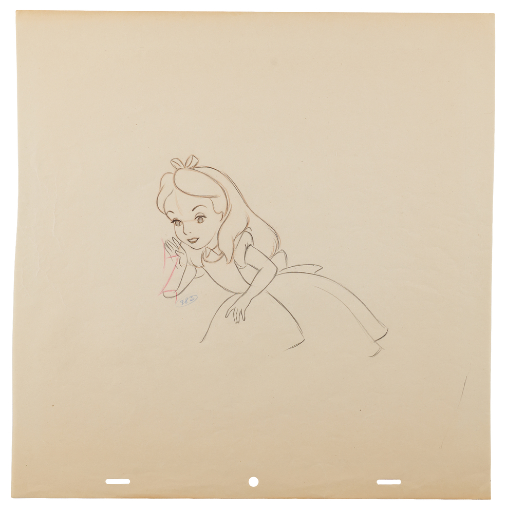 Lot 515 Alice production drawing from Alice in Wonderland