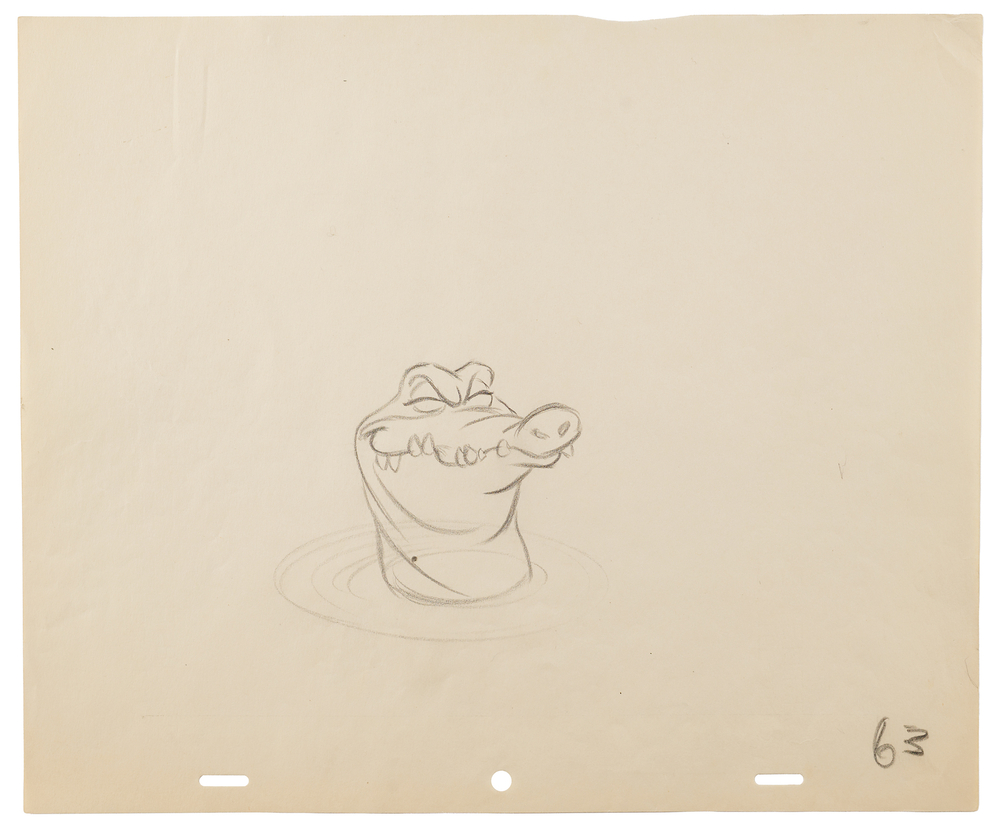 Lot 530 Tick-Tock the Crocodile production drawing from Peter Pan