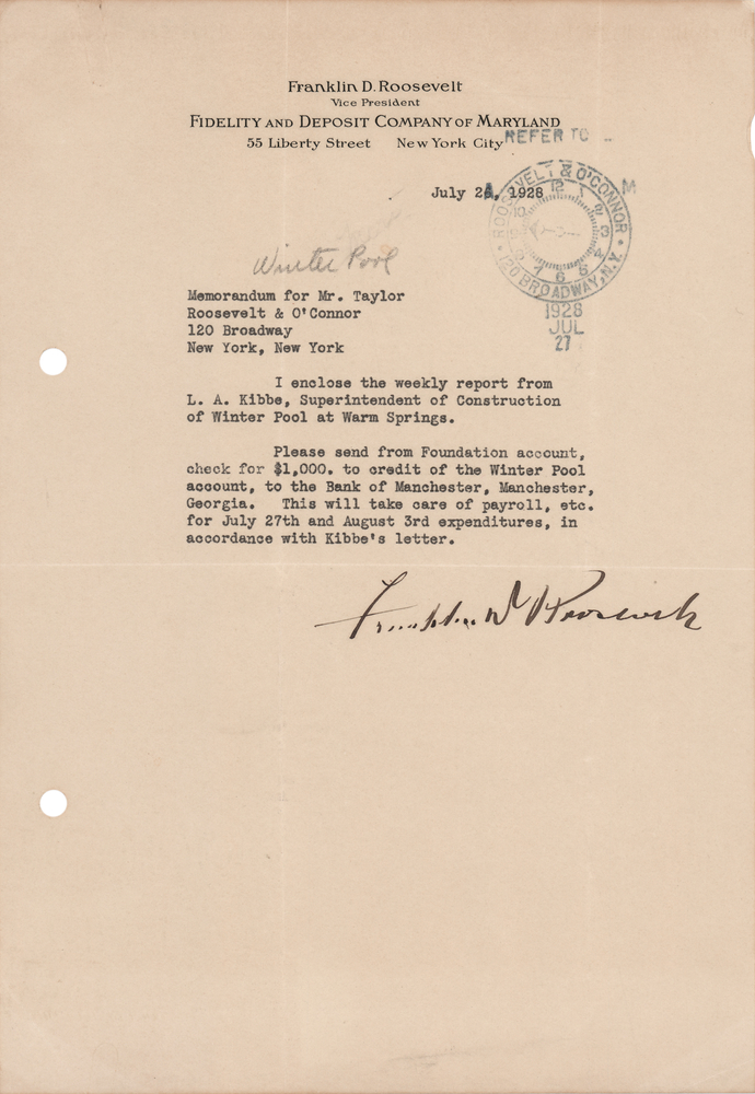 Lot 62 Franklin D. Roosevelt Typed Letter Signed