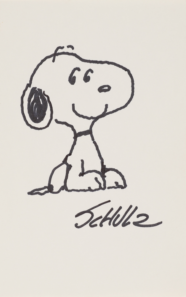 Lot 536 Charles Schulz Signed Sketch of Snoopy