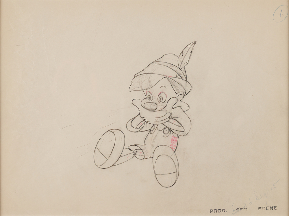 Lot 534 Pinocchio production drawing from Pinocchio