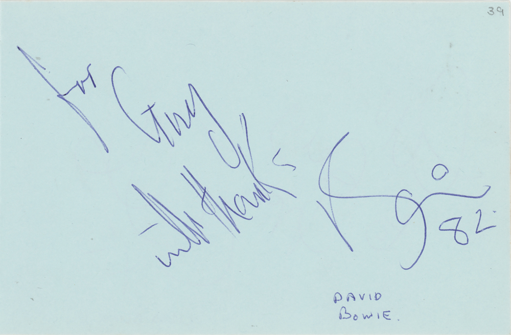 Lot 635 David Bowie Signature