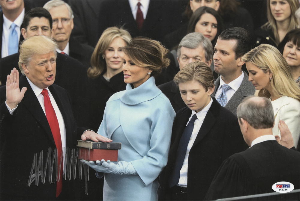 Lot 245 Donald Trump Signed Oversized Photograph - First Presidential Inauguration (2017)