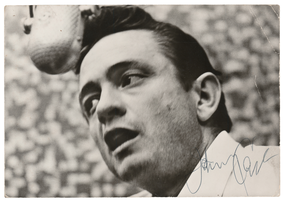 Lot 611 Johnny Cash Signed Promotional Card