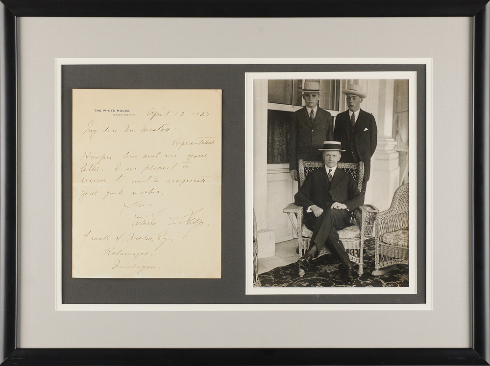 Lot 56 Calvin Coolidge Autograph Letter Signed as President