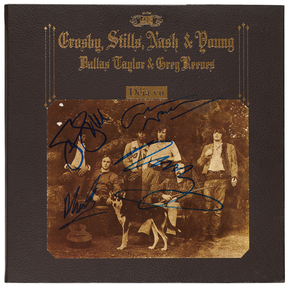Lot 647 Crosby, Stills, Nash, and Young Signed Album - Deja Vu