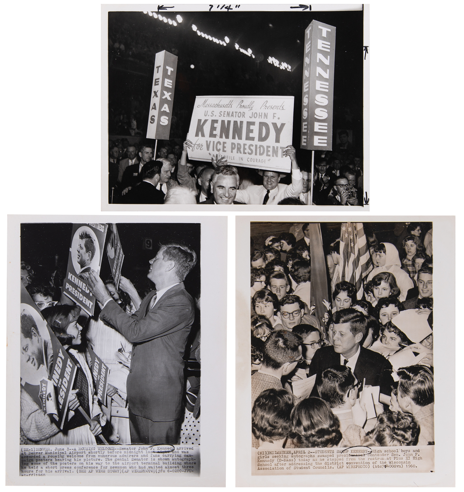 Lot 133 John F. Kennedy (3) Original Vintage Wirephotos