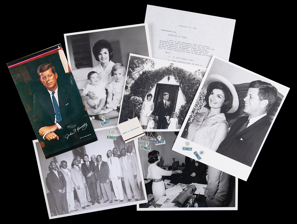 Lot 126 John F. Kennedy: Ephemera from JFK's White House Files, with Photographs, Campaign Tabs, and a Presidential Matchbook