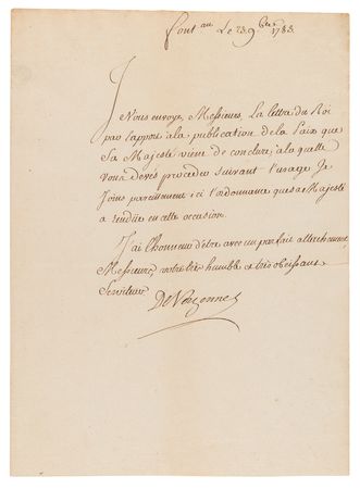 Lot #339 Charles Gravier, comte de Vergennes