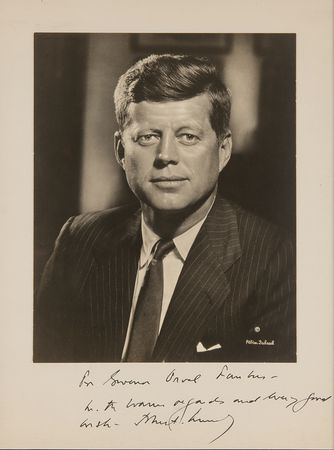 Lot #89 John F. Kennedy Signed Photograph by Fabian Bachrach - Presented to the Arkansas Governor Behind the 1957 Little Rock Crisis - Image 2