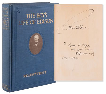 Lot #391 Thomas Edison Signed Book - The Boy's