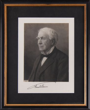 Lot #390 Thomas Edison Signed Photograph
