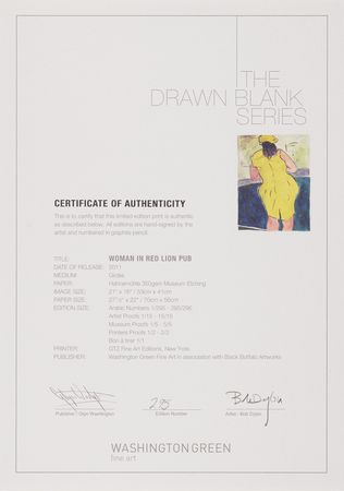 Lot #658 Bob Dylan Signed Oversized Giclee Print - 'Woman in Red Lion Pub' (Ltd. Ed. #295/295) - Image 3