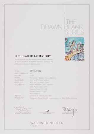 Lot #660 Bob Dylan Signed Oversized Giclee Print - 'Motel Pool' (Ltd. Ed. #109/295) - Image 3