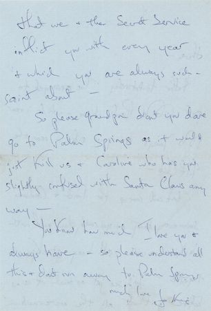 Lot #72 Jacqueline Kennedy Autograph Letter Signed to Joseph P. Kennedy, Making Christmas Arrangements: 