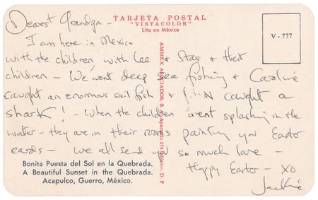 Lot #113 Jacqueline Kennedy Autograph Letter Signed to Joseph P. Kennedy, with Easter Drawings by Caroline and John Jr. - Image 1