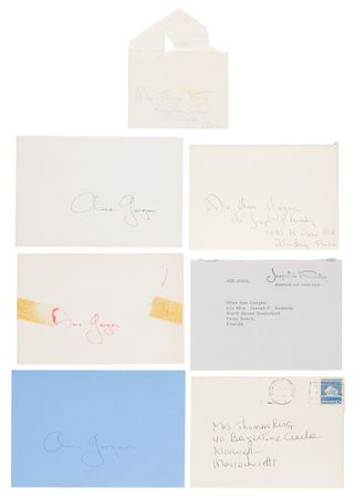 Lot #70 Jacqueline Kennedy (8) Signed Cards and Letters to JFK's Cousin Ann Gargan - Image 3