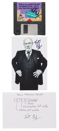 Lot #387 Vint Cerf (3) Signed Items - Sketch,