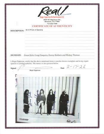 Lot #646 Jefferson Starship Signed Photograph - Image 2