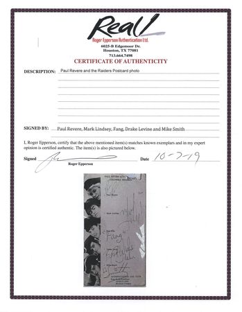 Lot #666 Paul Revere and the Raiders Signed Promo Card - Image 2