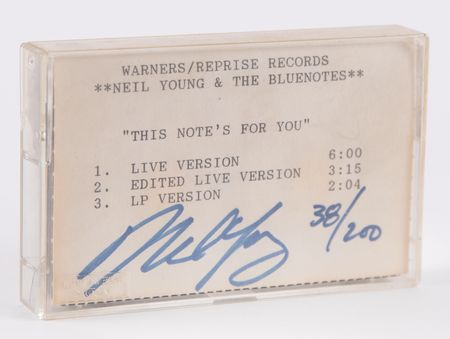 Lot #688 Neil Young Signed A&M Records Promo Cassette Tape - This Note's For You (Ltd. Ed. #38/200) - Image 2