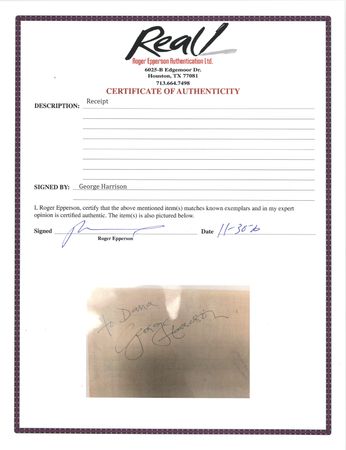 Lot #621 Beatles: George Harrison Signature - Image 2