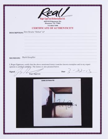 Lot #656 Dire Straits: Mark Knopfler Signed Album - Self-Titled - Image 2