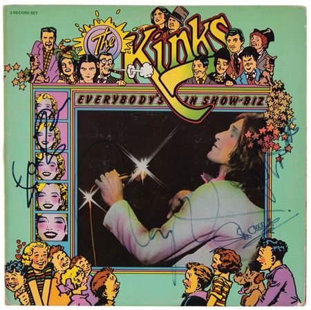 Lot #653 The Kinks Signed Album - Everybody's In Show Biz - Image 1